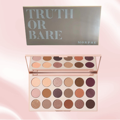 Pink Eyeshadow Palette Morphe Truth Bare 18 Shade Eye Makeup Cosmetics Rose Tan