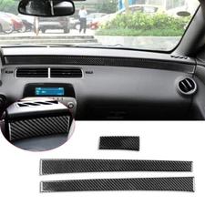 Carbon Fiber Central Control Dashboard Panel Trim For Chevrolet Camaro 2010-2015