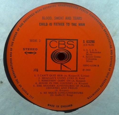 BLOOD SWEAT & TEARS " CHILD IS FATHER TO THE MAN "SUPER STEREO RARE ORIG UK LP - Picture 2 of 10