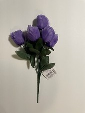 Bundle 12  Tulip Bunch Artificial 6 Stems Purple New
