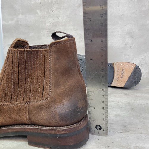 LL Bean Chelsea Boot Mens Size 8 Brown Suede Pull On Bootie Dress Shoe Signature - Picture 6 of 8