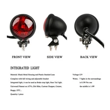 Motorcycle LED Rear Stop Brake Tail Light Red For Harley Cafe Racer Bobber