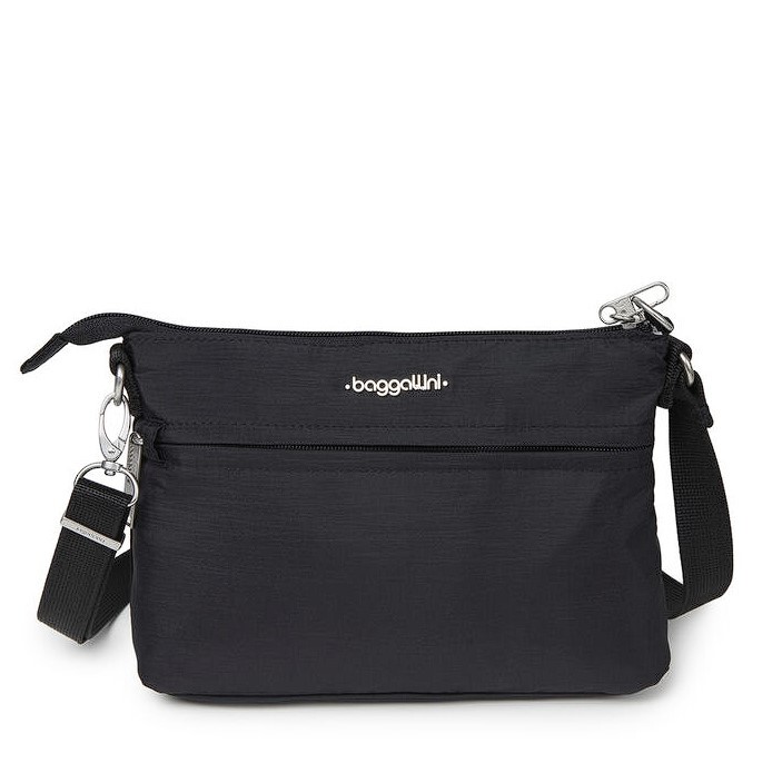 Baggallini Securtex Anti-theft Memento Crossbody Bag Black