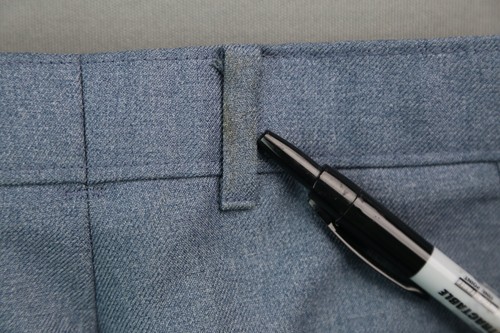 Pantalones de vestir vintage de acción Levi's frente plano azul talla 34x28 con cremallera mosca - Imagen 10 de 10