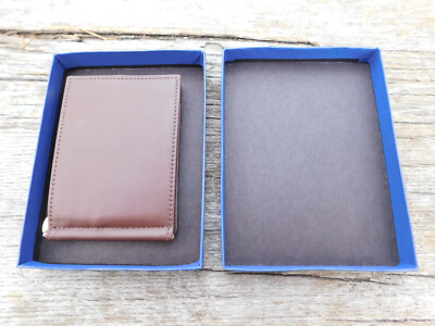 Royce Chocolate Brown Leather* Tri-Fold Wallet Bill Fold  4.5 x 3.25 & Box