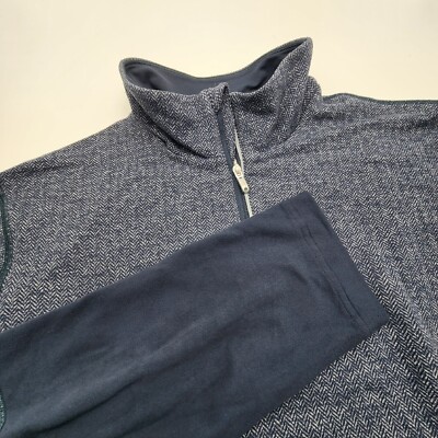 Lululemon Speed 1/2 Zip Heather Herringbone Black Iris Blue Size Large