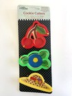 Mary Engelbreit 3 Piece Plastic Cookie Cutter Set Cherries Flower Hat