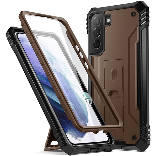 For Samsung Galaxy S22 Plus 5G Case Full-Body Kickstand Shockproof Cover Brown - 第 1/7 張圖片