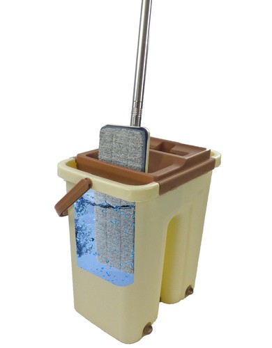 Small Self Cleaning Drying Wringing Mop Bucket System Flat Floor + Microfiber - Picture 22 of 25
