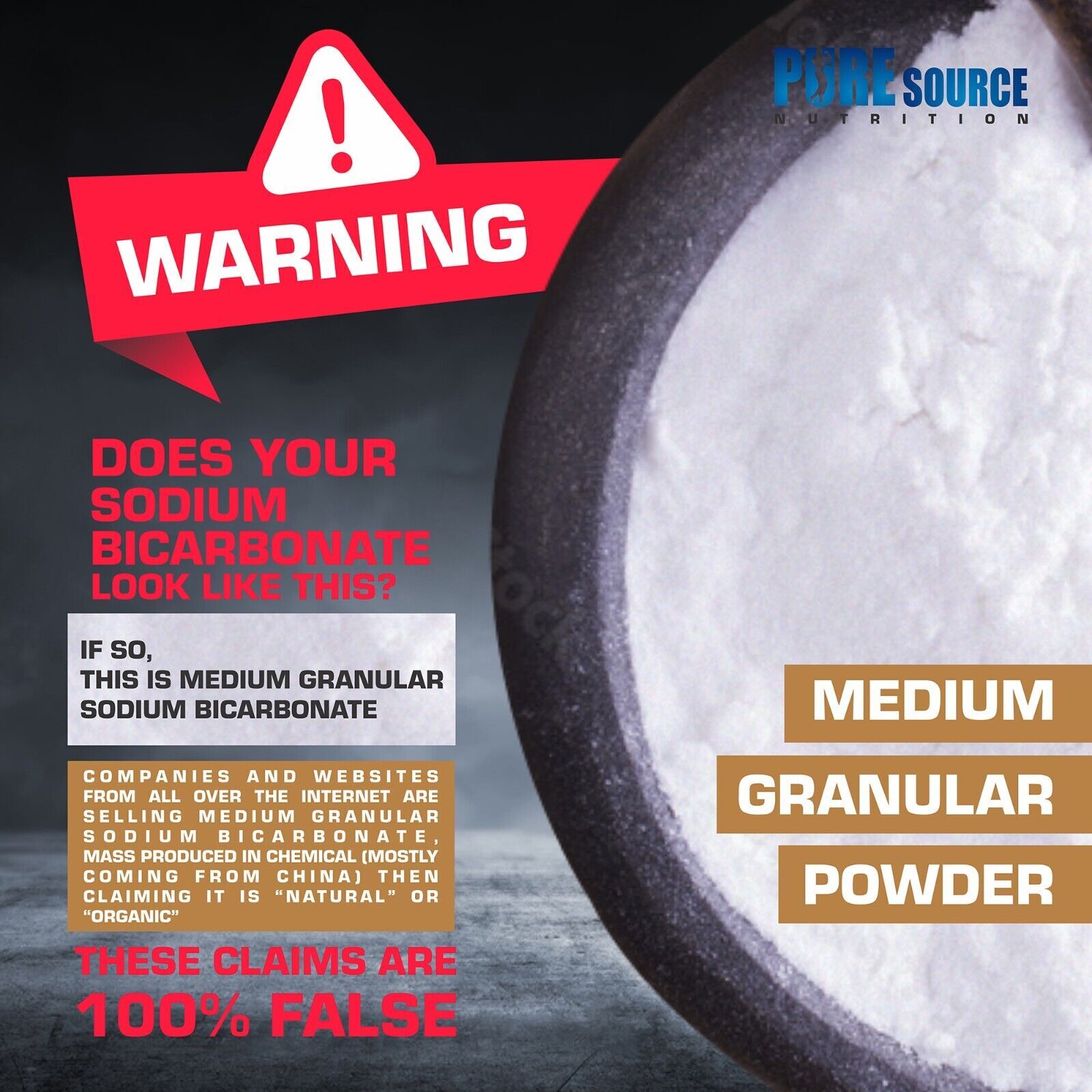 Sodium Bicarbonate of Baking Soda Bicarb 1KG Bucket Fine Powder Pure