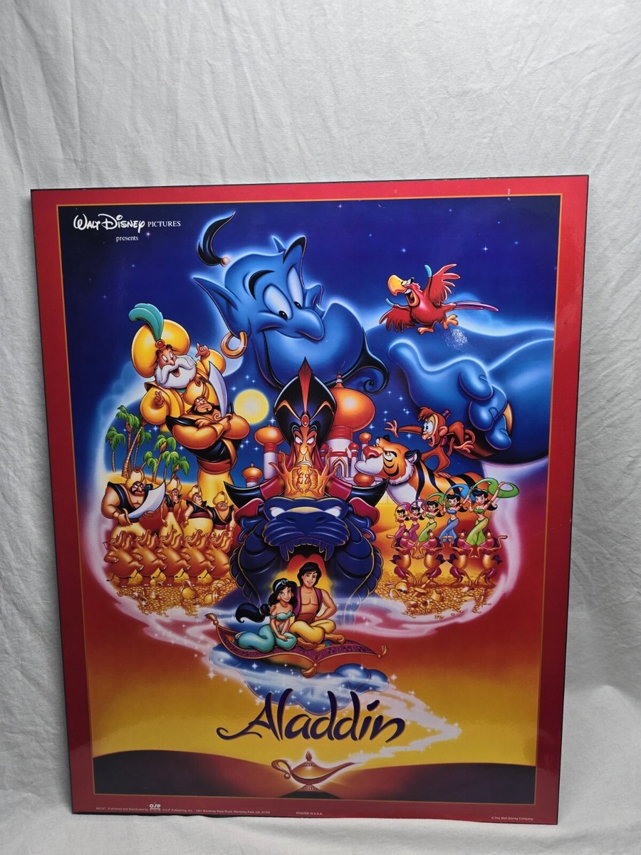 Vintage Walt Disneys Aladdin Wooden Movie Poster OSP Publishing