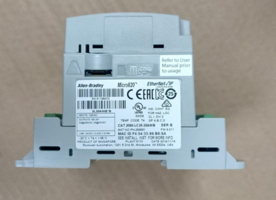 2080-LC20-20AWB Allen Bradley Micro 820 PLC with 2080-PS120-240VAC