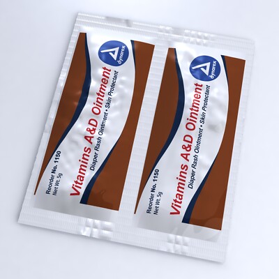 Case of Dynarex Vitamins A&D Ointment, 5 g packet, 6/144/Cs - #1150