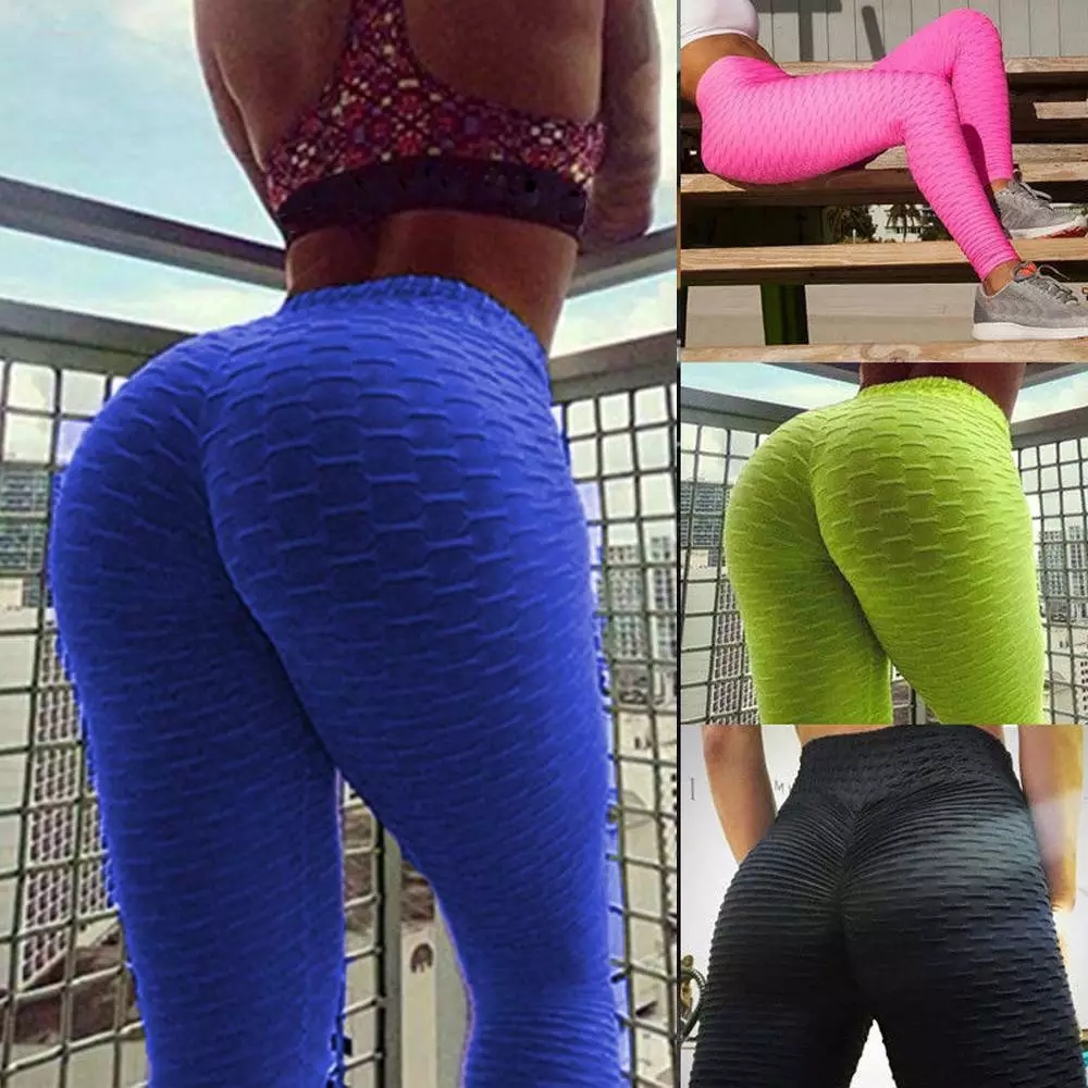 Womens Yoga Pants Hip Push Up Leggings Fitness Anti Cellulite Scrunch  Trousers