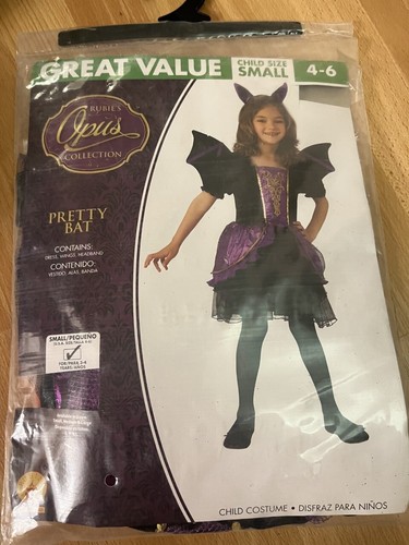 Rubie’s Opus Collection Pretty Bat Girl's Costume Small S 4-6 - Rubie's 701530