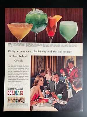 Vintage 1961 Hiram Walker s Cordials Print Ad