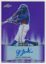 2015 LEAF METAL DRAFT ERIC JENKINS RC AUTO 21/25 TEXAS RANGERS #BA-EJ1 PARALLEL