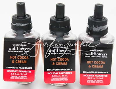 Bath & Body Works Wallflower Diffuser Plug In Bulb x3 Hot Cocoa & Cream Brown