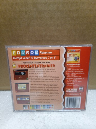 ProcentenTrainer EDUROM PC CD-ROM Jewel Case, NEW, RETRO-VINTAGE! RARE - Afbeelding 2 van 4