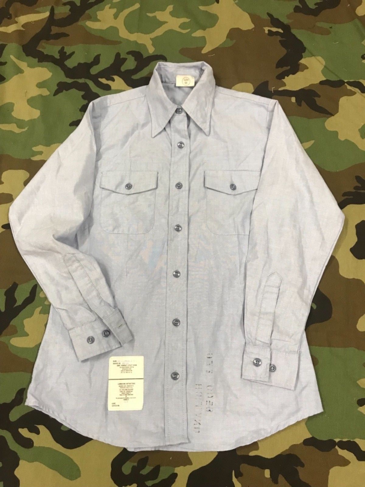 U.S. NAVY denim WOMEN'S BLUE CHAMBRAY UTILITY WORK SHIRT SEA CADETS SEA