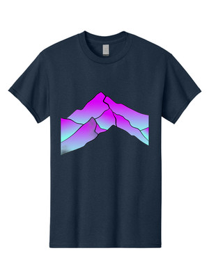 Purple-Mountains Mens Graphic Tee, 100% Cotton, Casual Summer Wear