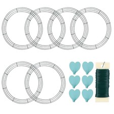6 Pack Metal Wreath Frame - 20 Inch Wreath Form with 6 Pcs Adhesive Hooks and...
