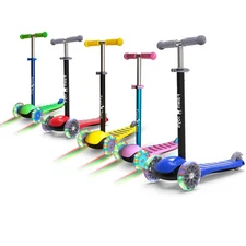 3-Wheel Junior Kick Scooter Flashing Wheels/Lean to Turn/Indoor/Outdoor 36 Mo...