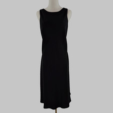 Chaps Newport Dress Womens 14 Black Strappy Sheath Lined Minimalist Classic