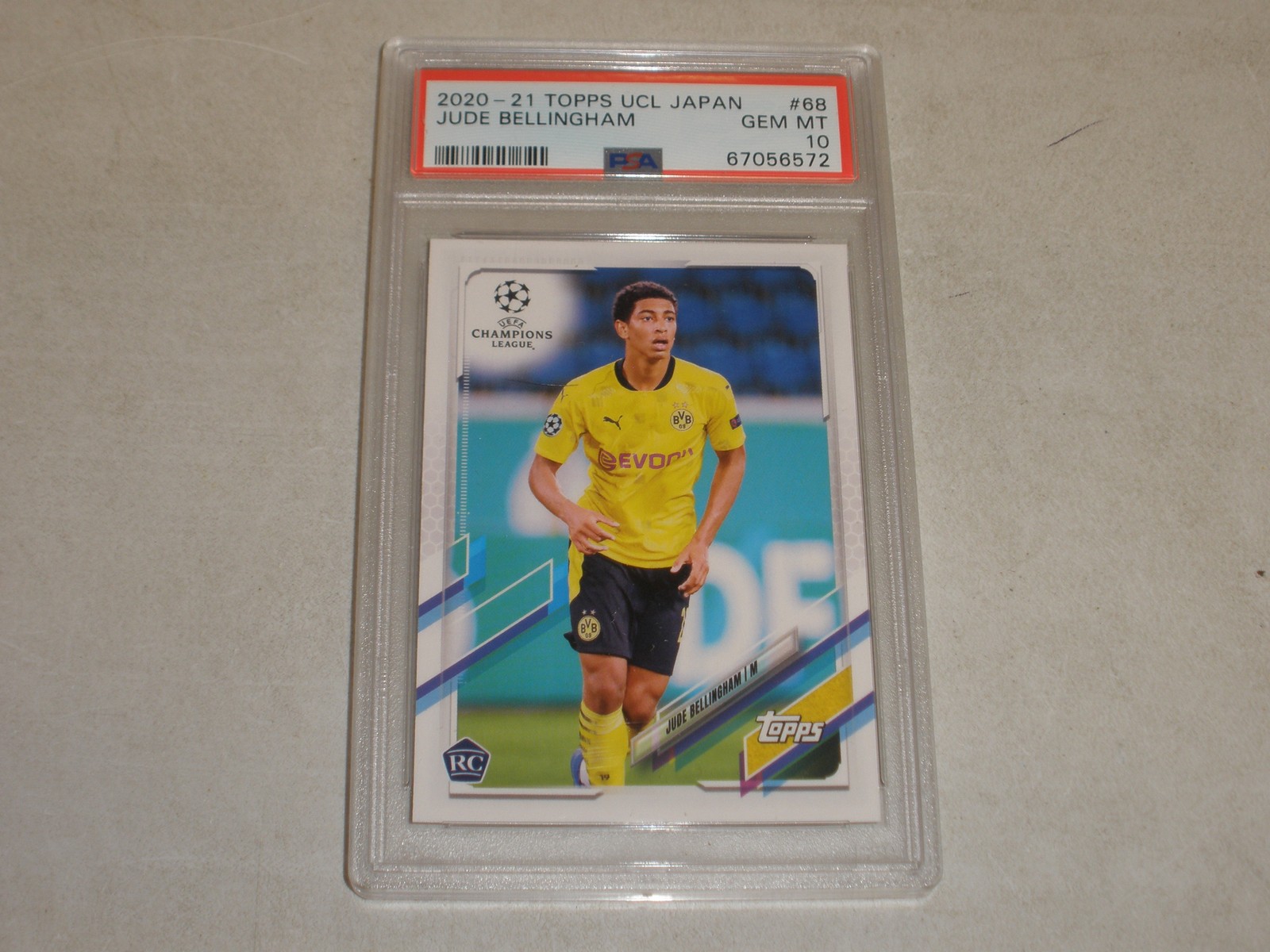 2020-21 Topps UEFA Japan #68 Jude Bellingham Rookie RC PSA 10 GEM MINT