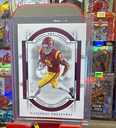 Panini 2024 National Treasures Collegiate Amon-Ra St. Brown USC #16 Blue /75