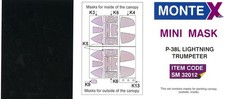 Montex 1/32 LOCKHEED P-38L LIGHTNING CANOPY PAINT MASK Trumpeter