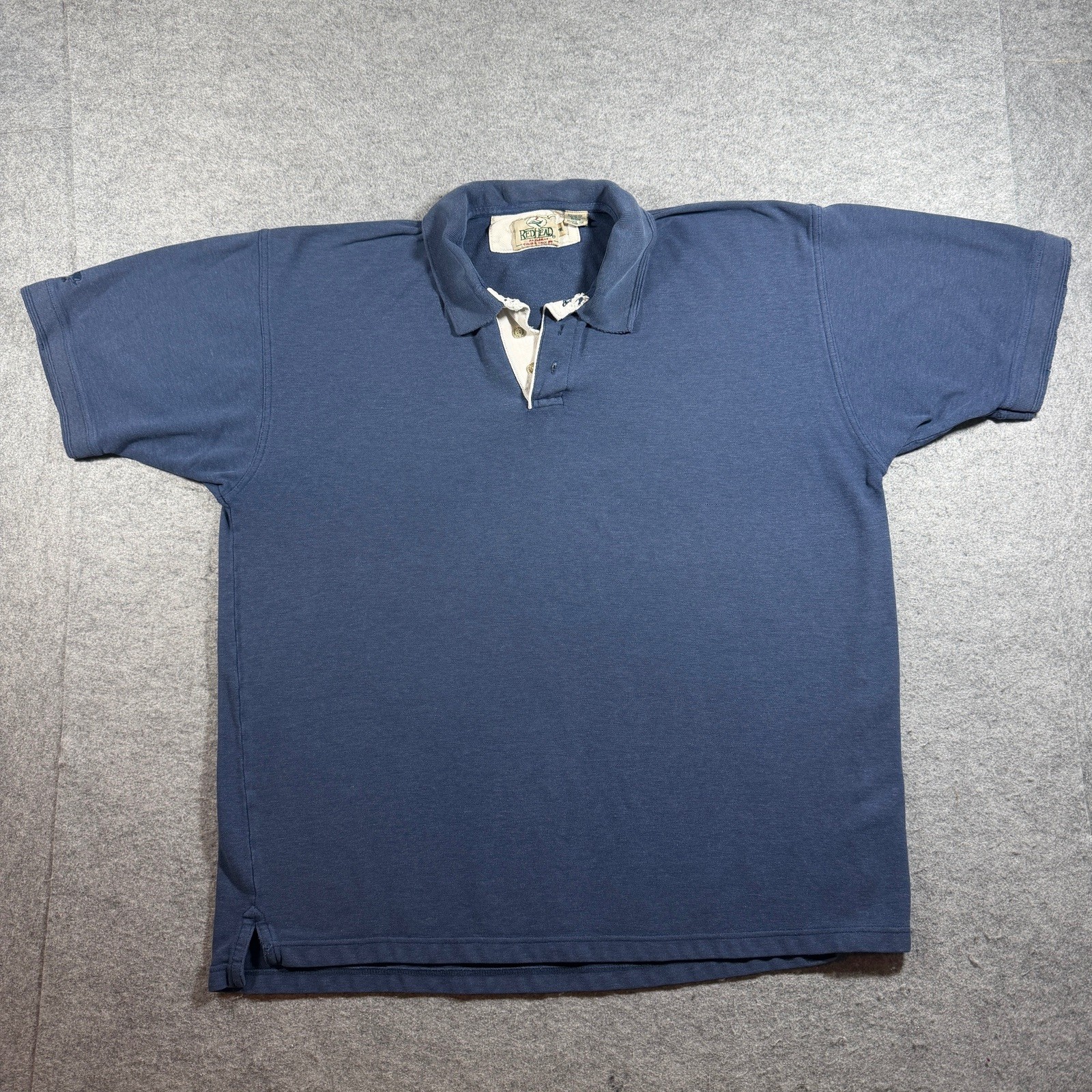 Vintage 90s RedHead Polo Shirt Mens XL Blue Boxy Fit Cotton Outdoor Casual