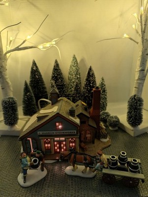 Dept 56 NEV- J. Hudson Stove-works &  A New Potbellied Stove for X-mas Retired 