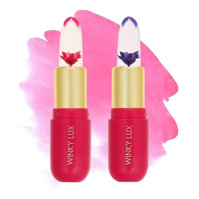 Winky Lux Flower Balm, pH Color Changing Lipstick and Tinted Lip Balm, Vegan & C