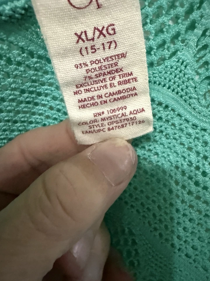 Traje de baño sin mangas estilo Y2K Op vintage cubre color espuma de mar playa XL Foto 3 de 3