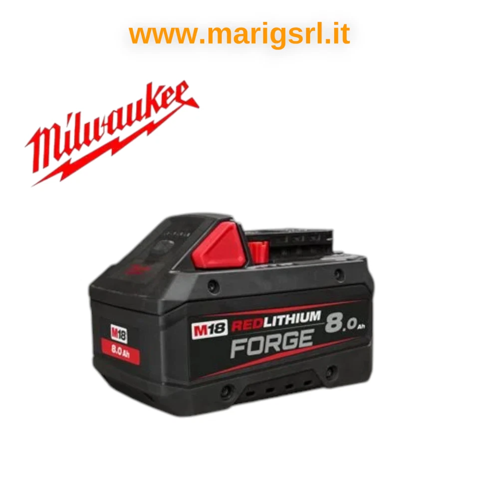 Batteria originale Milwaukee M18 FORGE 8.0 Ah 18V M18 RED Lithium + autonomia