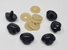 6 pcs VTG Zim's Black Plastic Animal Dog Nose with Washer 30mm Amigurumi Craft
