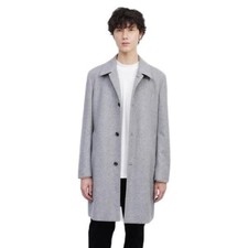 Takeo Kikuchi Men's Cashmere Blend Beaver-Style Trench Coat, Light Gray 111 04