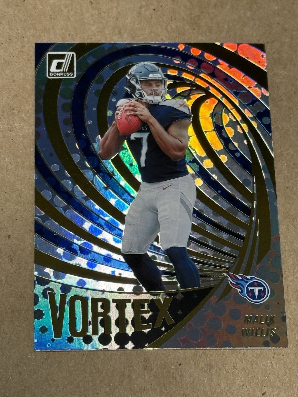 2022 Panini Donruss Malik Willis Vortex Insert Rookie SP Card VTX-25 RC Dolphins