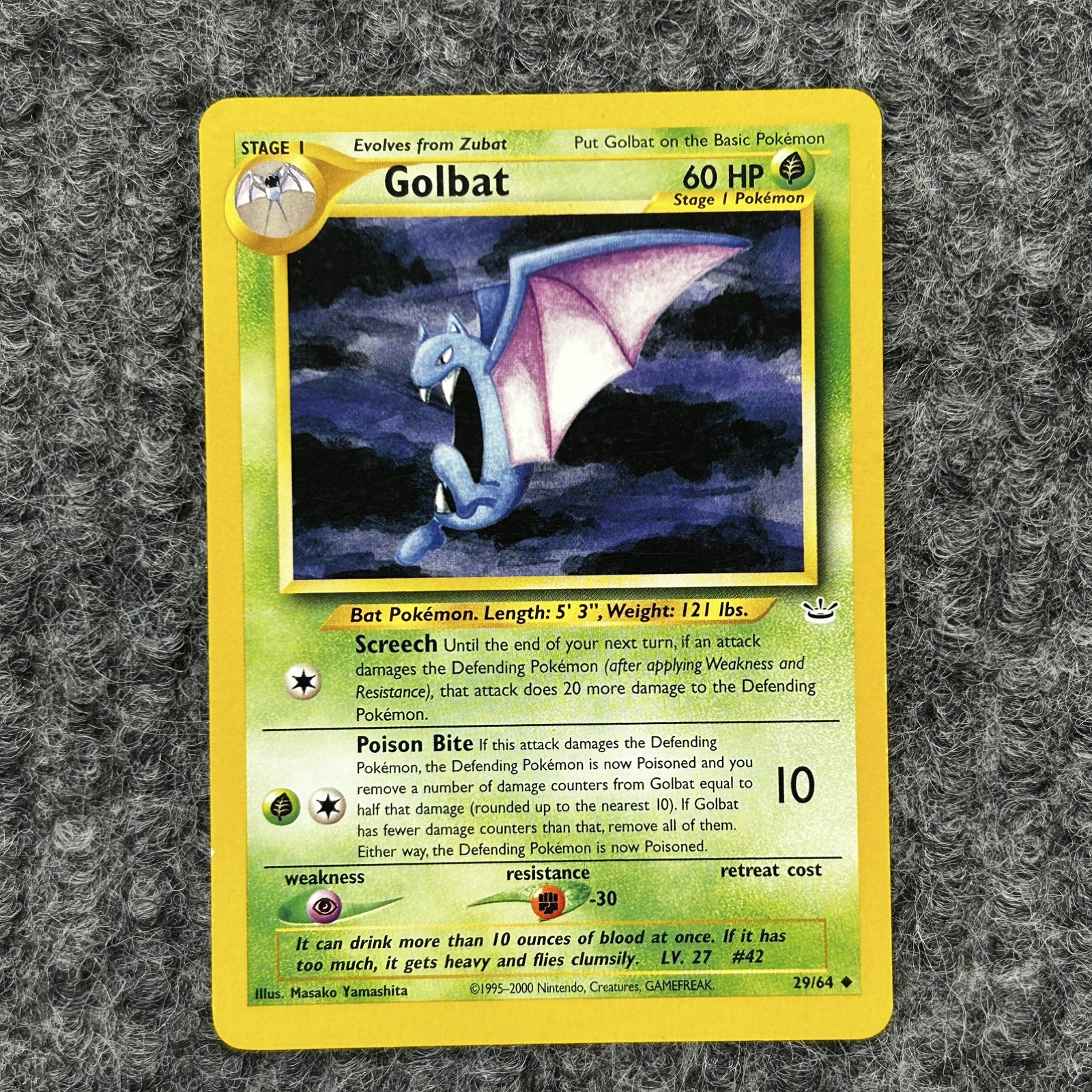 Vintage Pokemon TCG Neo Revelation Golbat 29/64 Uncommon Card NM