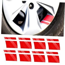8 PCS Wheel Rim Decal Stripe Car Decal Reflective Car Decal,Size 2.36 x Red