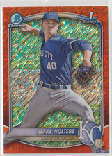 2025 Bowman Chrome 1st #BCP76 Blake Wolters ORANGE Shimmer Refractor /25 ROYALS
