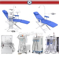 Portable Dental Mobile Delivery Unit Air Compressor Suction 4Hole /Folding Chair