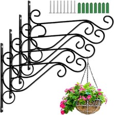 LATERN 4Pcs Hanging Basket Brackets, 25CM x 20CM Metal Wall Mount Planter Hanger