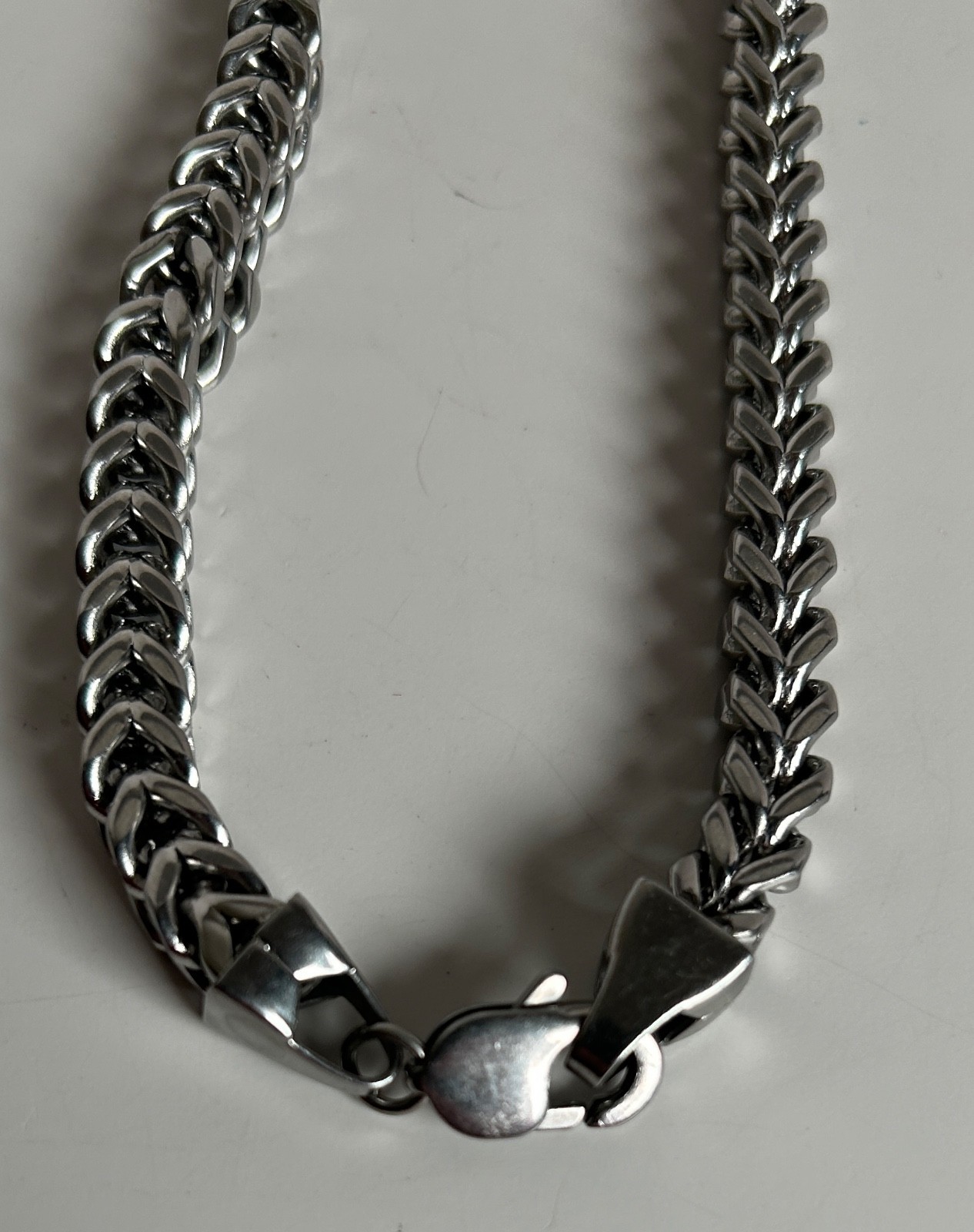 Chunky Textured Silver-tone Interlocking Link Nec… - image 3