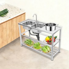 Küchenspüle Einzel Doppelbecken Edelstahl Spültisch Gastrospüle Spülbecken