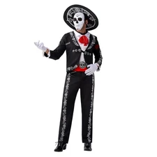 Men’s Day of the Dead Costume – Mariachi Skeleton Halloween Outfit