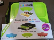 Smart Planet Portion Perfect Ultrathin Lunchbook w Snap Lid /Spork/Bag