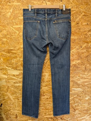 Paul Smith Jeans Herren W32 L34 Blau Denim Slim Straight 400M Knopf Leder Patch