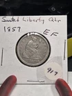 1857 - P Seated Liberty Quarter.